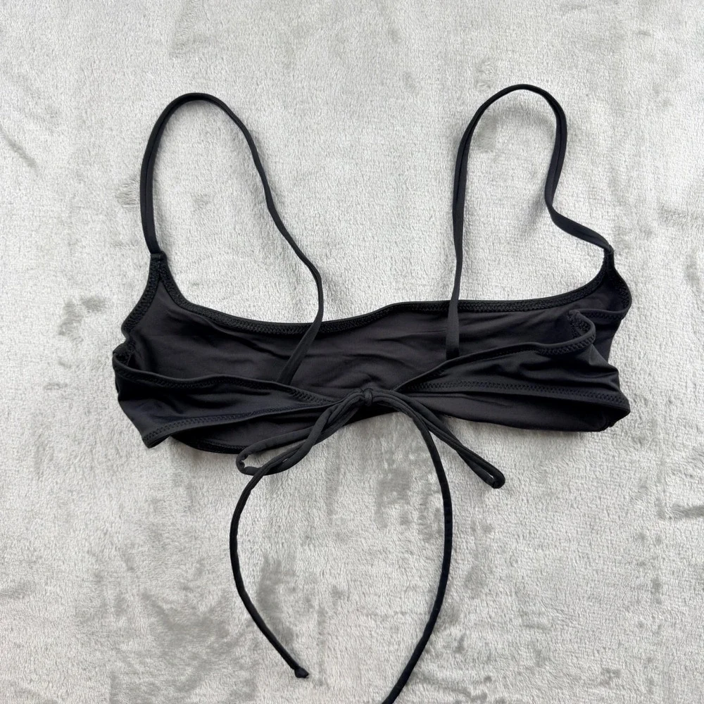 SKIMS Swim Scoop Neck Bikini Top Onyx‎ Black Women's XL